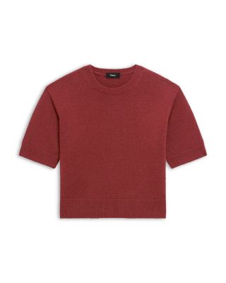 Cashmere Cropped Short Sleeve Sweater