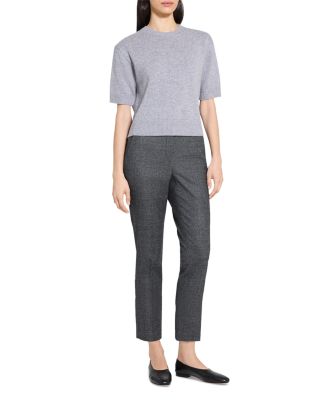 Cashmere Cropped Short Sleeve Sweater