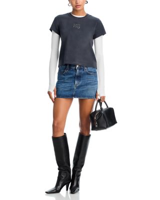 Shrunken Embellished Logo Tee