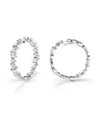  Illuminate Hoops in 14K White Gold, 18.3ctw Mixed Shaped Lab Grown Diamonds