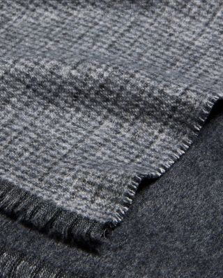 Reversible Tweed Scarf with Cut Fringe