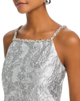 Brocade Crystal Embellished Dress - Exclusive