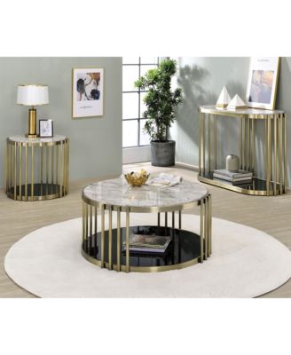 Athens Steel Frame 3-Piece Coffee Table Set with Open Shelf