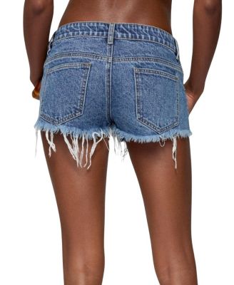 Frayed Vintage Washed Denim Shorts