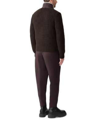 Mixed Media Zip Front Jacket