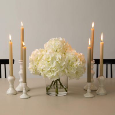 Wedding Collection 14&amp;quot; Artificial Hydrangea Arrangement in Glass Vase