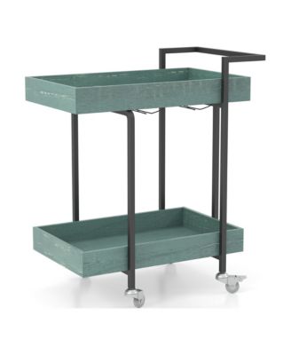 Daria Metal Frame 2-Shelf Serving Cart