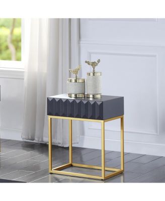Lamon 19-inch Metal Frame 1-Drawer Side Table