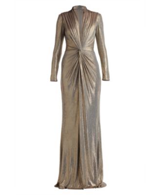 Ferrum Metallic Twist Drape Gown