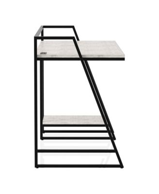 Stark Steel Base 1-Shelf Writing Desk with USBs