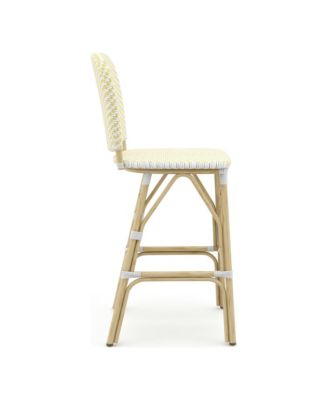 Colfer Aluminum and PE Wicker Patio Bar Chairs, Set of 2