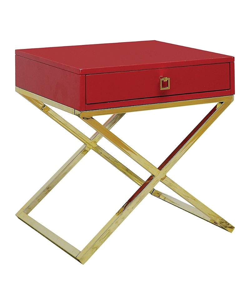 Furniture Of America Chester 24 Steel Frame 1-drawer End Table In Red