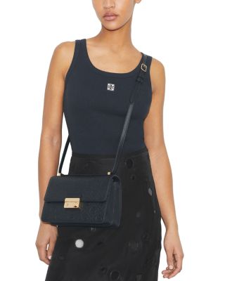 T Monogram Pebble Leather Shoulder Bag
