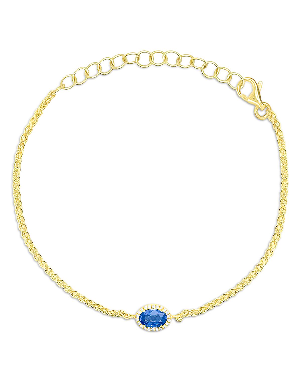 Meira T Blue Sapphire & Diamond Halo Chain Bracelet