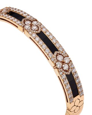 18K Rose Gold Love in Verona Black Jade & Diamond Bangle Bracelet