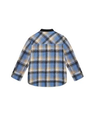 Boys' Long Sleeve Brushed Plaid Button Down Shirt - Little Kid, Big Kid