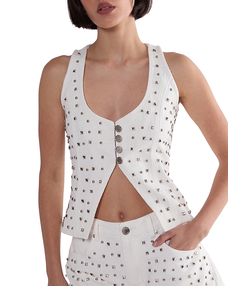 Nasty Gal Studded Denim Corset Top