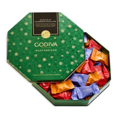 Holiday Masterpiece Wrapped Chocolate Tin, 50 Piece