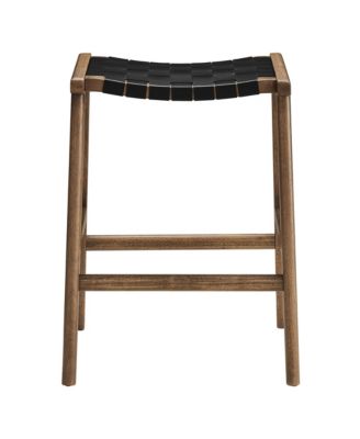 Saoirse Faux Leather Wood Counter Stool, Set of 2