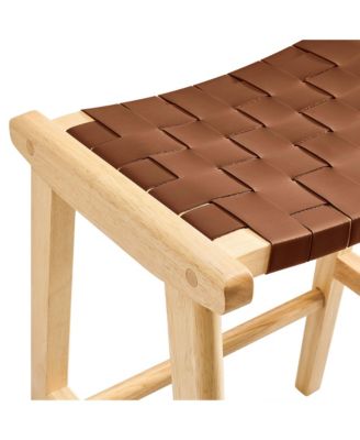 Saoirse Faux Leather Wood Counter Stool, Set of 2