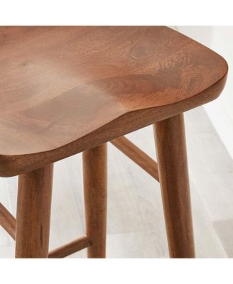 Saville Backless Wood Bar Stools Set of 2