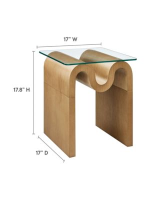 Ondine Glass Top Side Table