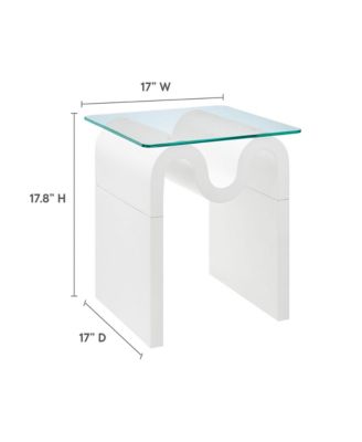 Ondine Glass Top Side Table