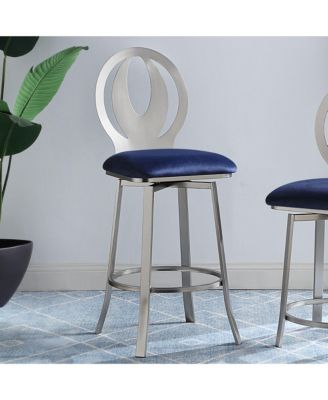 Seneca 29-inch Microfiber Swivel Barstools with Steel Frame, Set of 2