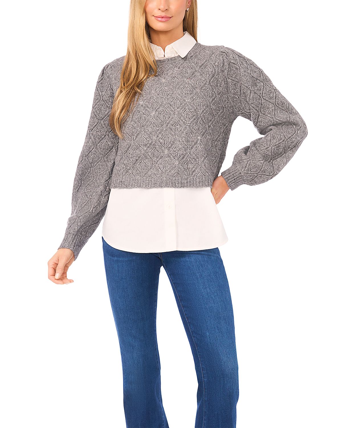 Ted Baker Rumer Pointelle Twofer Sweater