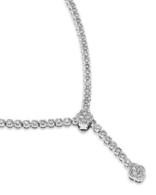 Diamond Lariat Necklace in 14K White Gold, 4.0 tcw