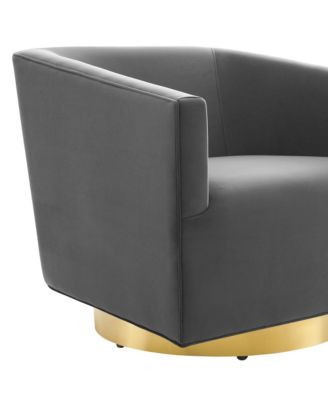 Twist Accent Lounge Performance Velvet Swivel Chair