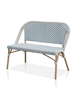 Doria 2-Seater Outdoor Loveseat with Diagonal Wicker Design