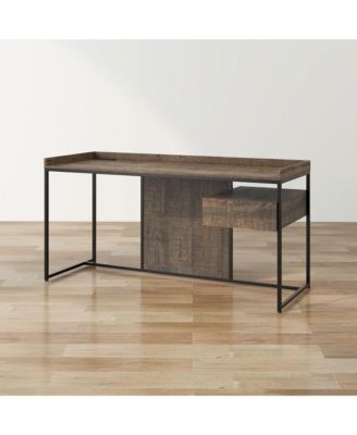 Tioga Steel Base 1-Drawer Writing Desk with USBs and Outlets