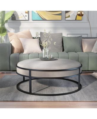 Wilsonne Steel Frame Upholstered Round Ottoman