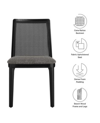 Monarch Wood and Rattan Dining Side Chair