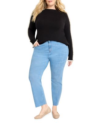 Ruffled Down Round Neck Sweater