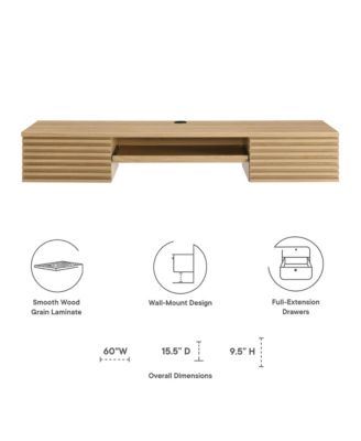 Render Wall Mount Wood Office Desk
