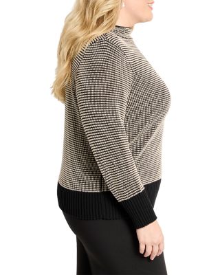 Pixel Knit Funnel Neck Sweater
