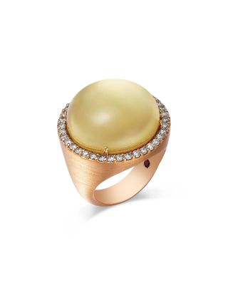 18K Yellow Gold Cocktail Lemon Quartz &amp; Diamond Halo Ring