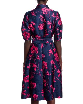 Jacquard Puff Sleeve Dress