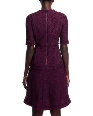 Metallic Tweed Geo Stripe Dress