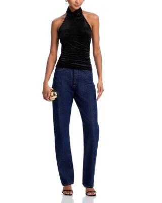 Rosette Velvet Halter Top - Exclusive