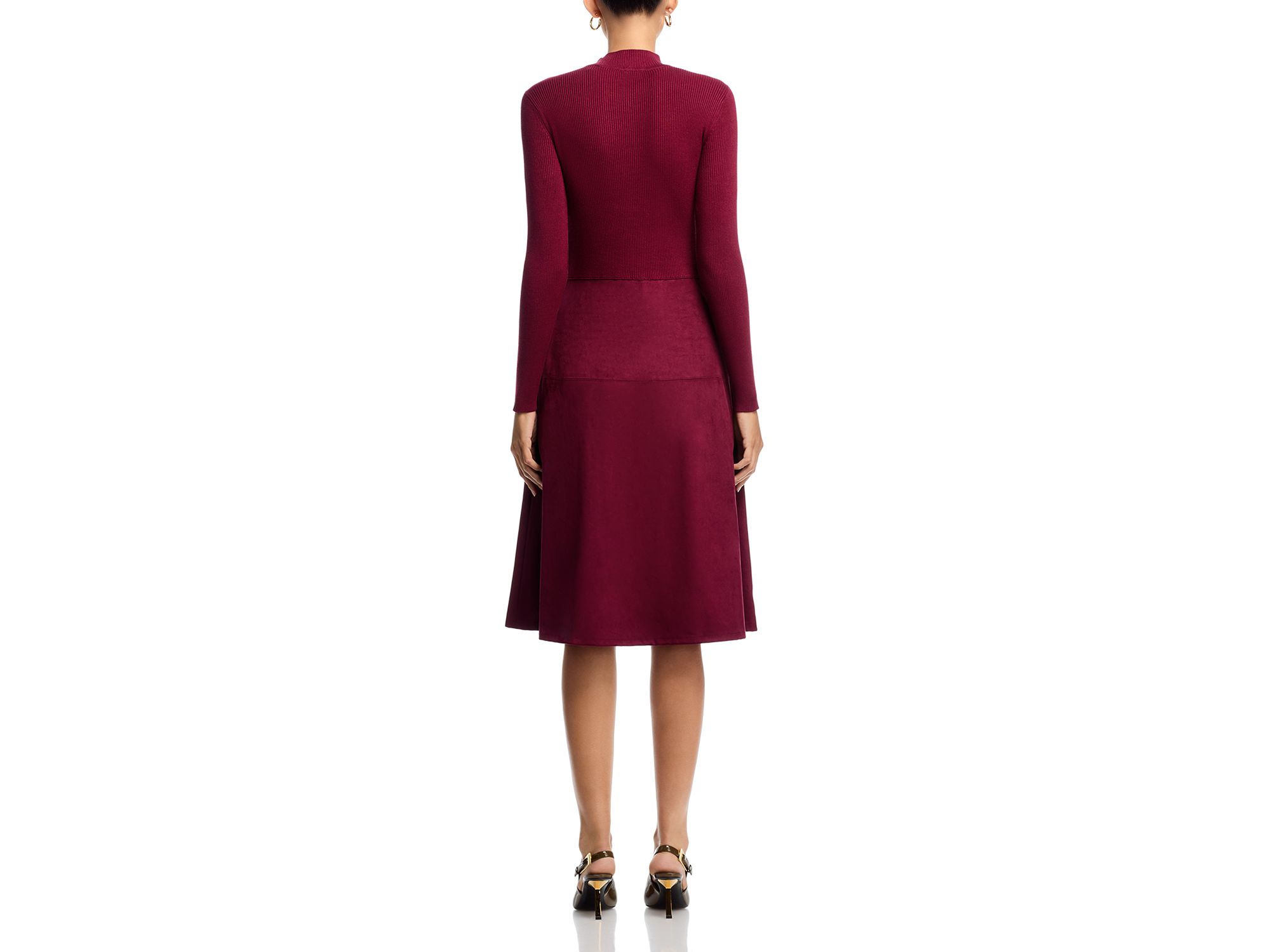 Mock Neck Long Sleeve Dress - Exclusive — Image 4