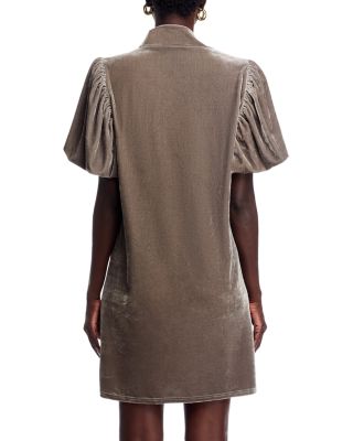 Mock Neck Velvet Dress