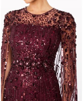 Ruby Embellished Cape Maxi Dress