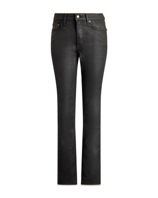 Coated High Rise Straight Ankle Jean