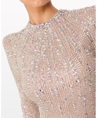 Rory Embellished Mock-neck Maxi Dress