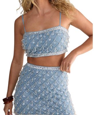 Droplet Embellished Crop Top
