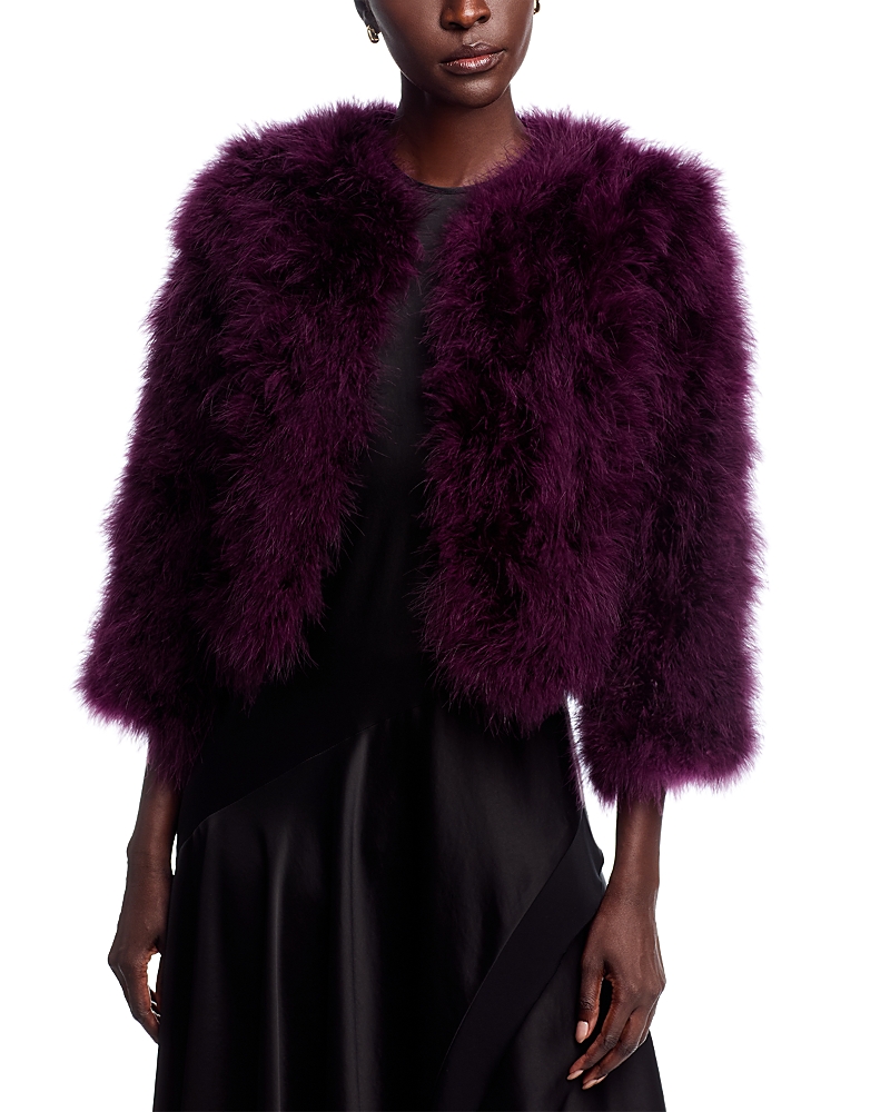 Adrienne Landau Esti Marabou Feather Jacket
