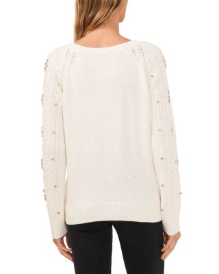 Rhinestone Cable Knit Cardigan